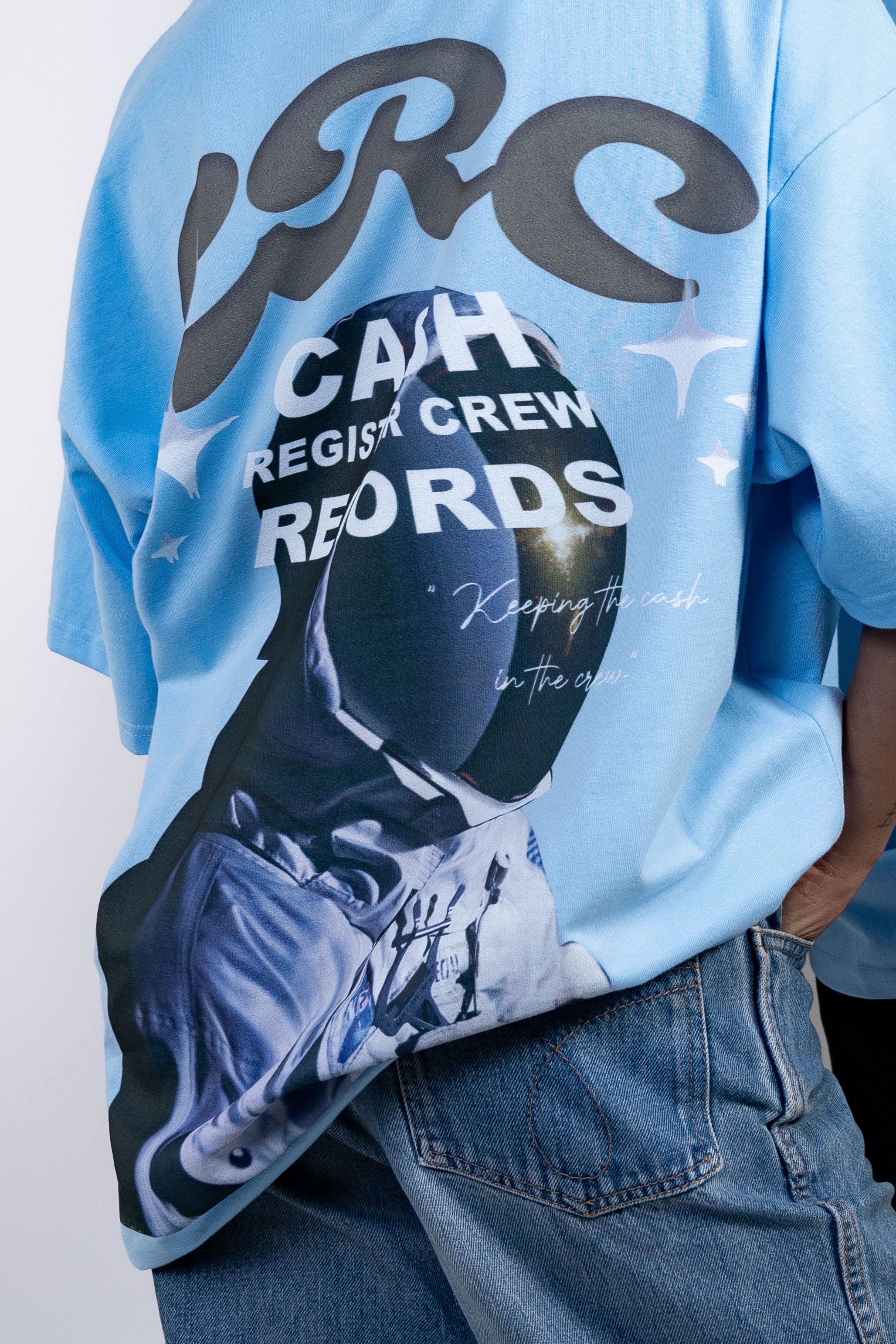 Crew on The Moon Tee Blue