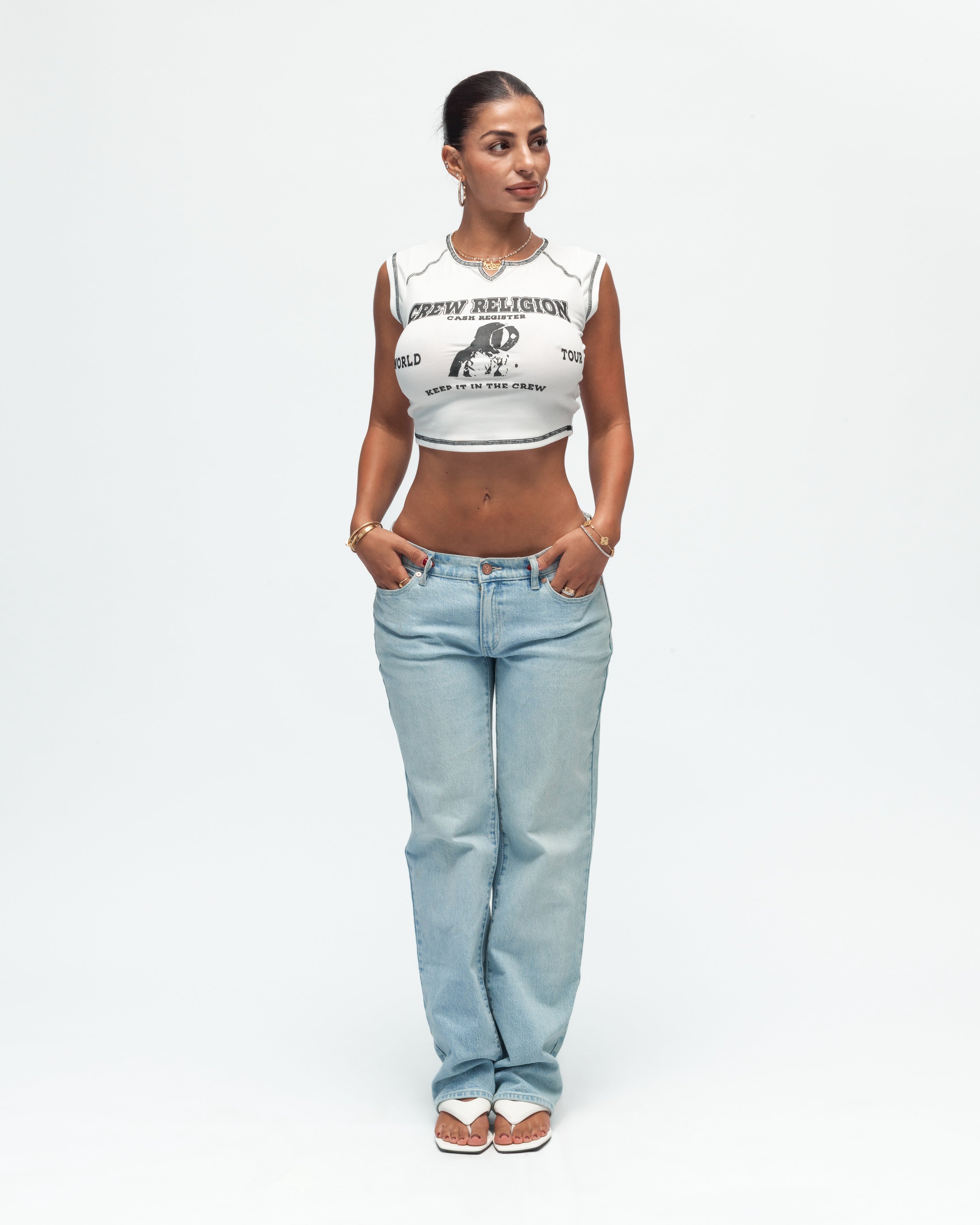 Crew Religion Ribbed Notched Baby Tee