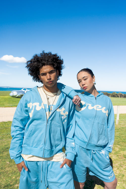 Home & Away 3/4 Zip Hoodie - Crew Blue