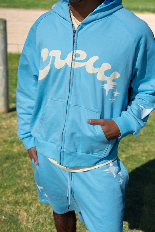Home & Away 3/4 Zip Hoodie - Crew Blue