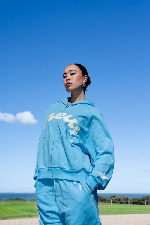Home & Away 3/4 Zip Hoodie - Crew Blue