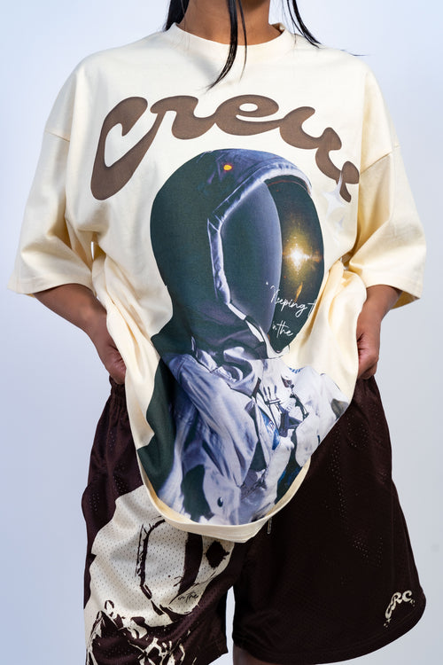 Crew On The Moon Tee Creme